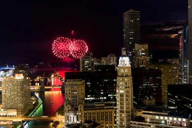 Fireworks and lightning