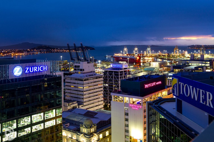 Auckland harbor dawn