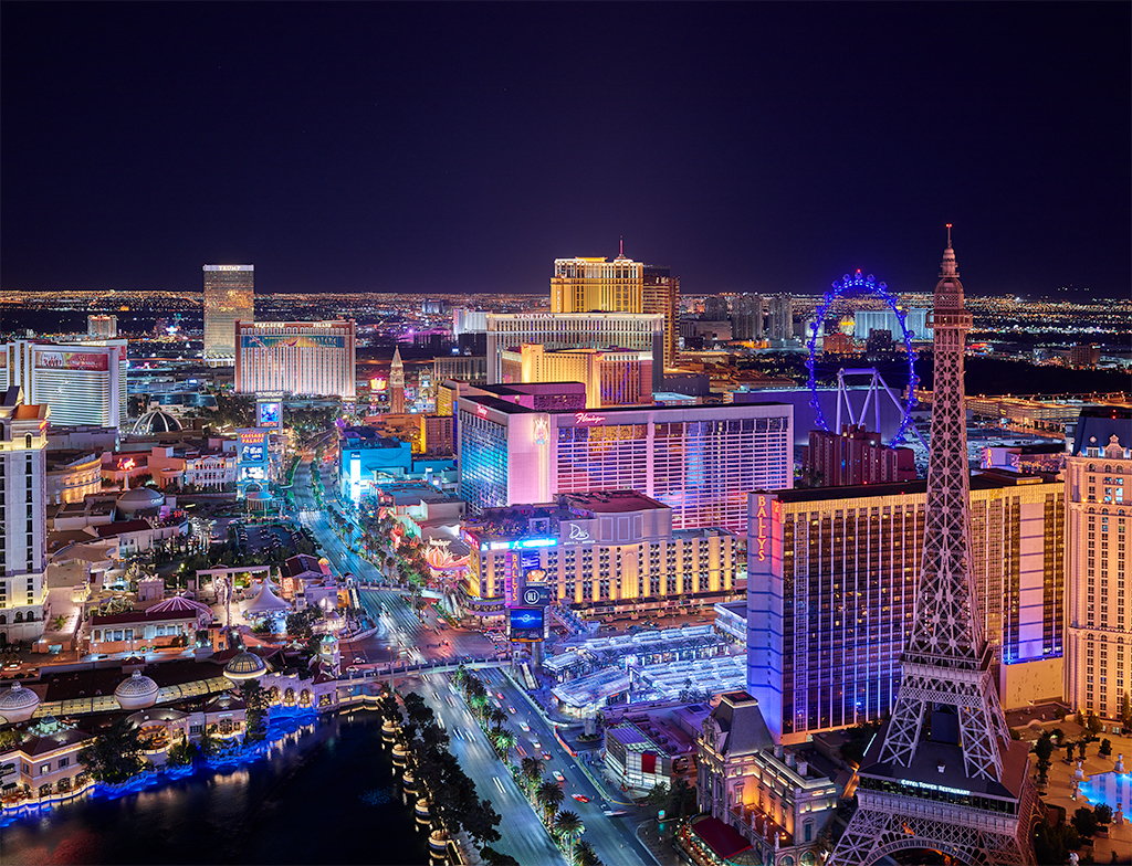 Las Vegas at night, shadows recovered