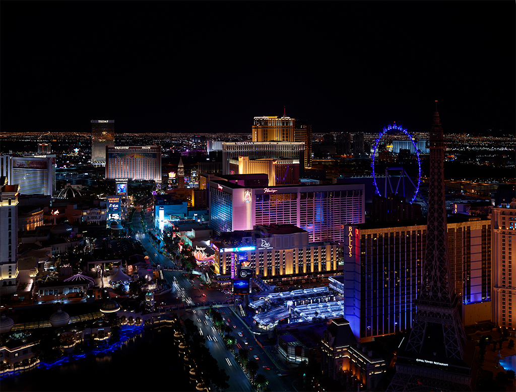 Las Vegas at night, as shot