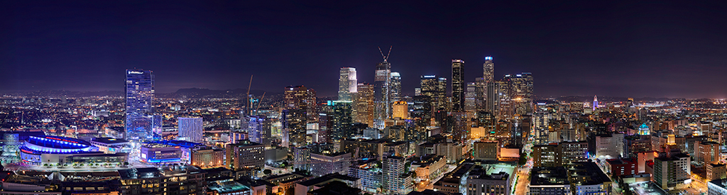 8 image stitched panoramic of DTLA