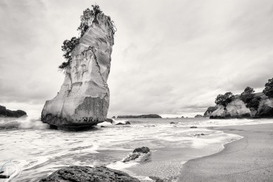 Cathedral Cove bw